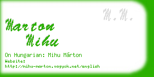 marton mihu business card