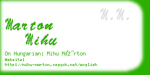 marton mihu business card